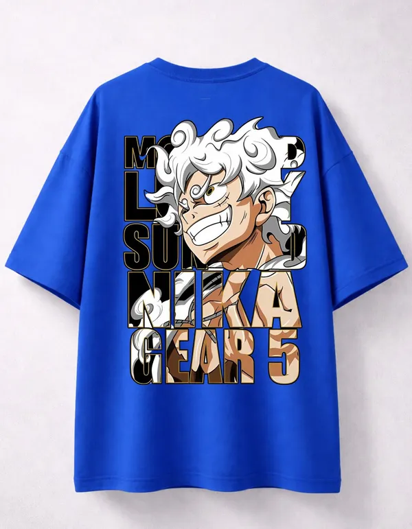 Royal_Blue_Cotton_Graphic_"Luffy_-_One_Piece"_Oversized_Fit_T-Shirt