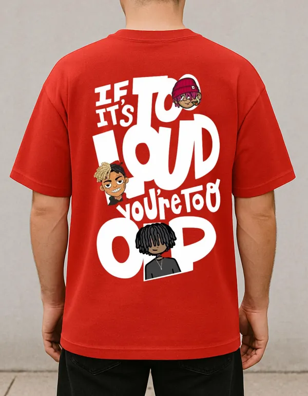 Red_Cotton_Graphic_"If_Its_Too_Loud,_You'Re_Too_Old"_Oversized_Fit_T-Shirt