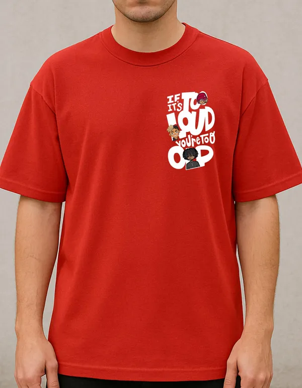 Red_Cotton_Graphic_"If_Its_Too_Loud,_You'Re_Too_Old"_Oversized_Fit_T-Shirt