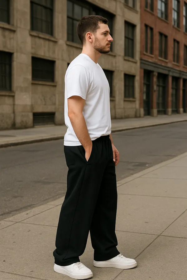 Black_Cotton_French_Terry_Unisex_Baggy_Fit_Pants