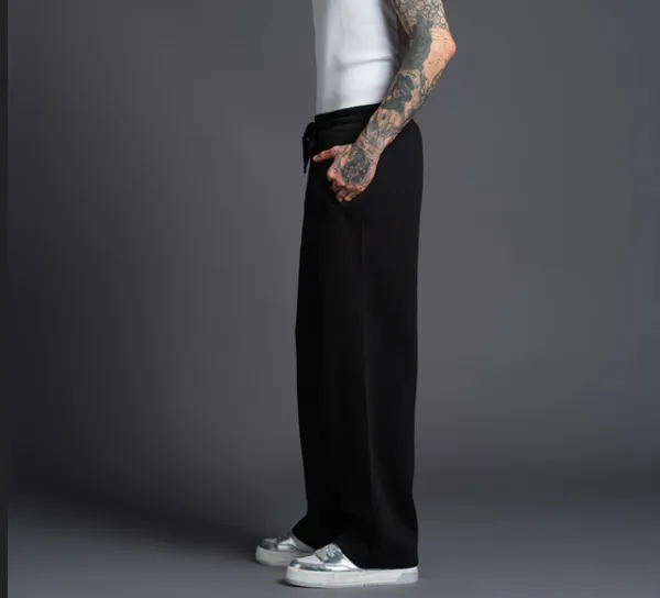 Black_Cotton_French_Terry_Unisex_Baggy_Fit_Pants