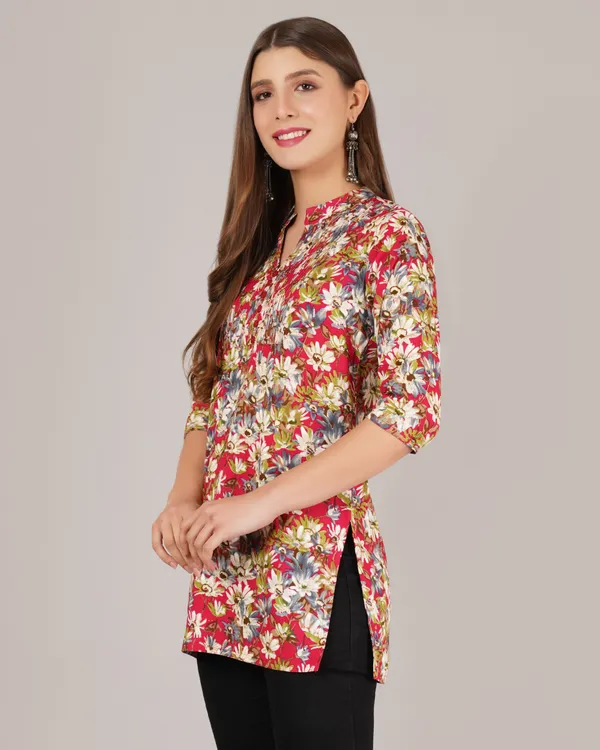Pink_Rayon_Short_Kurta