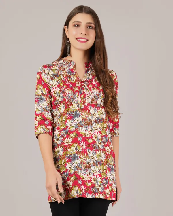 Pink_Rayon_Short_Kurta