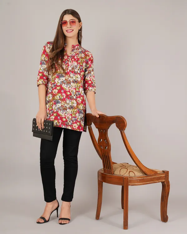 Pink_Rayon_Short_Kurta