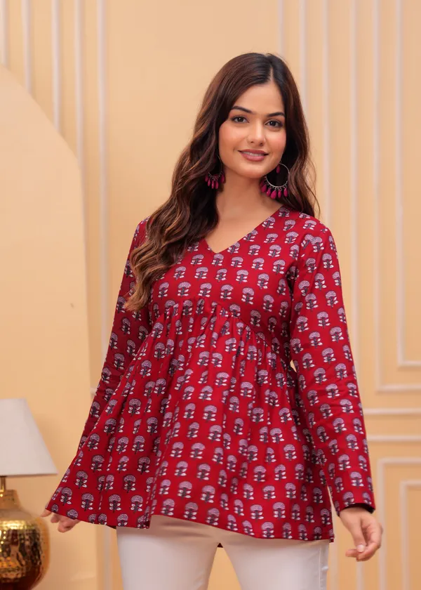 Maroon_Pure_Cotton_Alia_Cut_Top