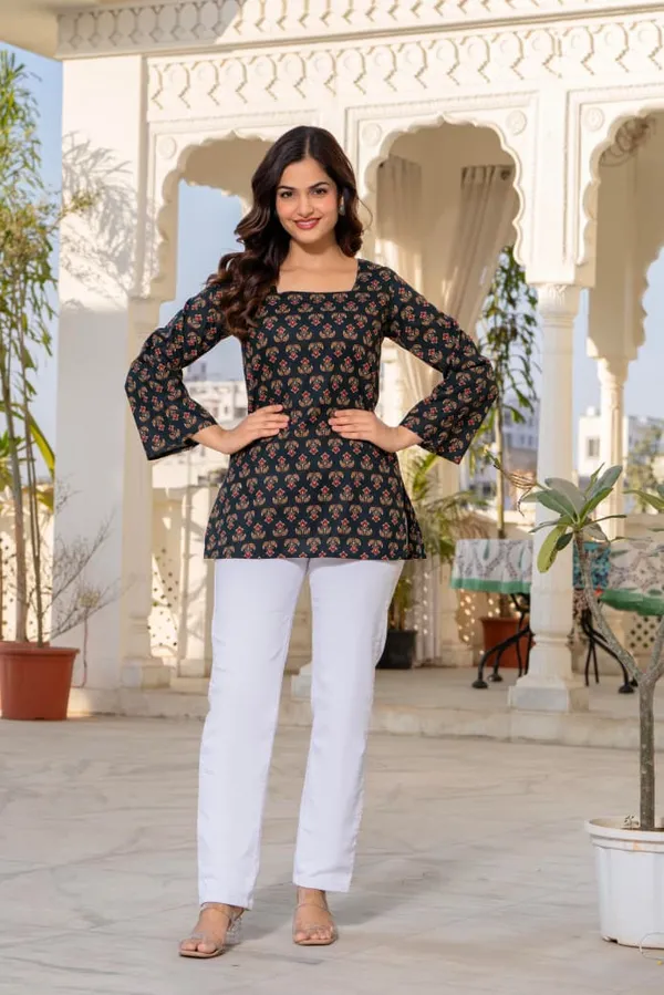 JAITRA_APPARELS_Pure_Cotton_Short_Kurti_with_Back_Dori