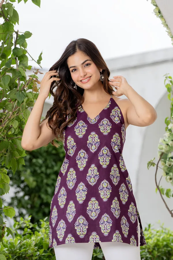 Jaitra_apparels_Pure_Cotton_Printed_Halter_Neck_Kurti/_Top_for_Women/Girls