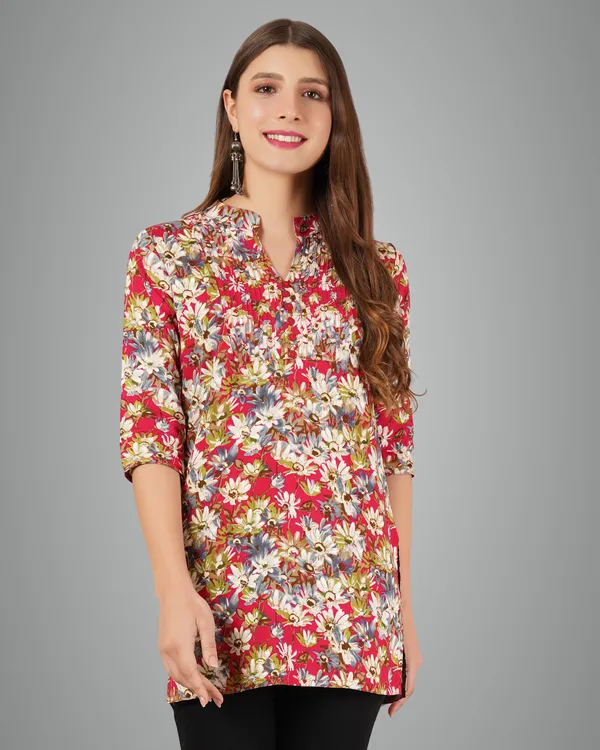 Pink_Rayon_Short_Kurta
