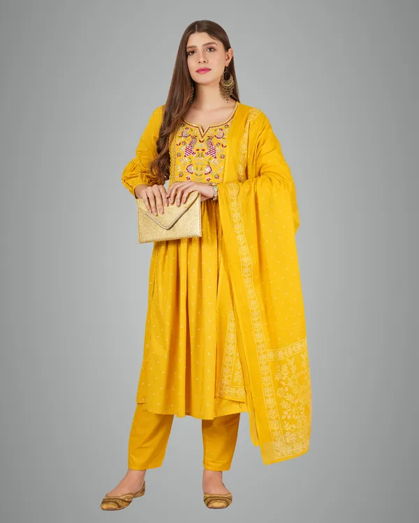 Musturd_Yellow_Pure_Cotton_3_Pc_Kurta_Set