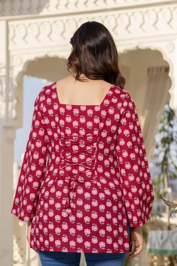 JAITRA_APPARELS_Pure_Cotton_Short_Kurti_with_Back_Dori