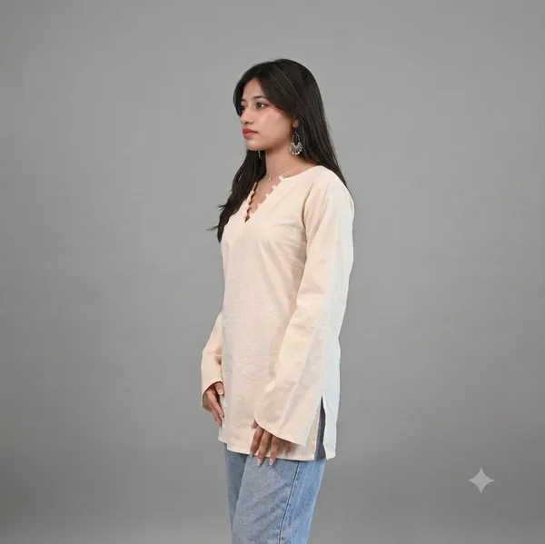 Jaitra_Apparels_Off_White_Pure_Cotton_Corset_Short_Kurti_with_Bell_Sleeves_and_back_dori