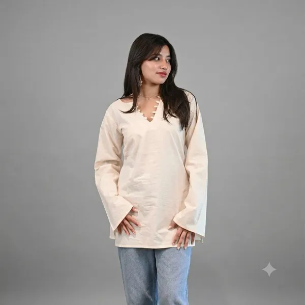 Jaitra_Apparels_Off_White_Pure_Cotton_Corset_Short_Kurti_with_Bell_Sleeves_and_back_dori