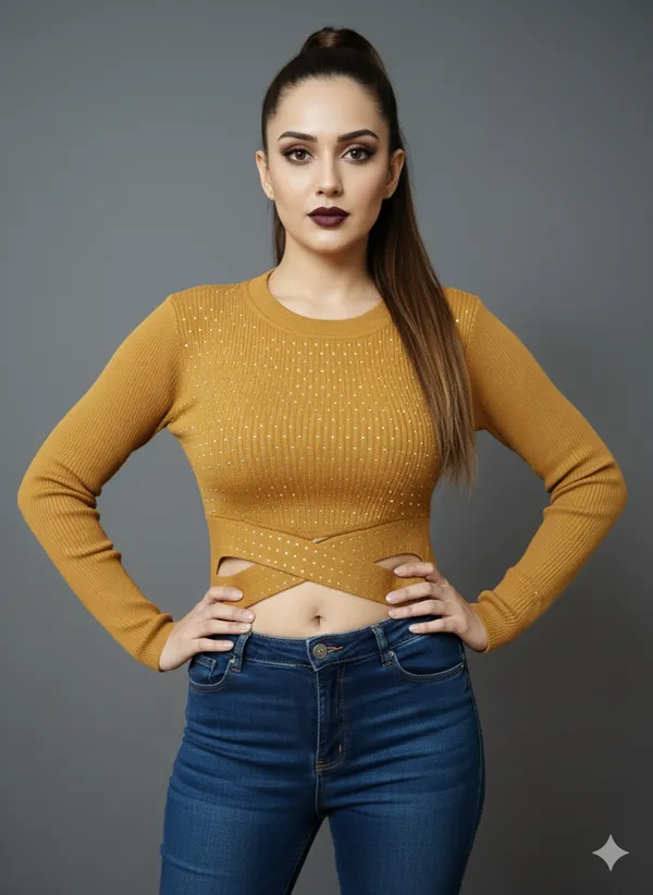 Jaitra_Apparels_Knitted_Stretchable_Cropped_Jacket/_Cardigan/_Top_for_Winters