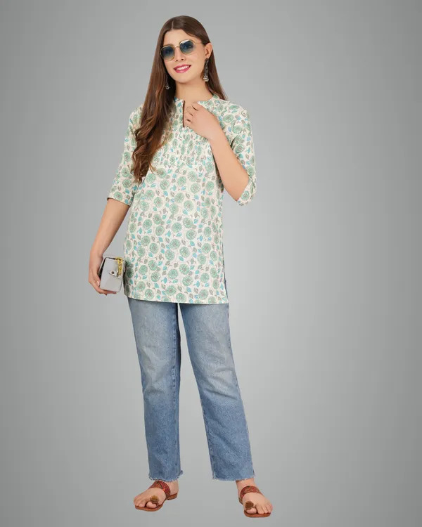 Off_White_Rayon_Short_Kurta