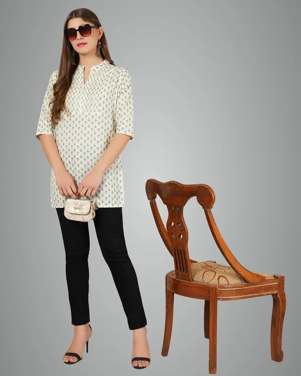 Off_White_Rayon_Short_Kurta