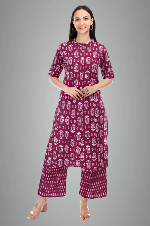 Wine_Pure_Cotton_Co-Ord_Set