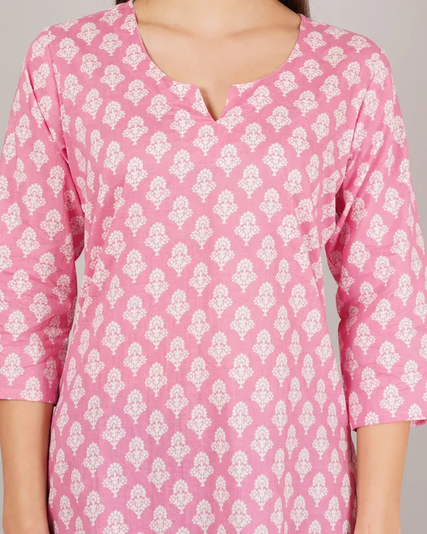 Pink_Pure_Cotton_Short_Kurta