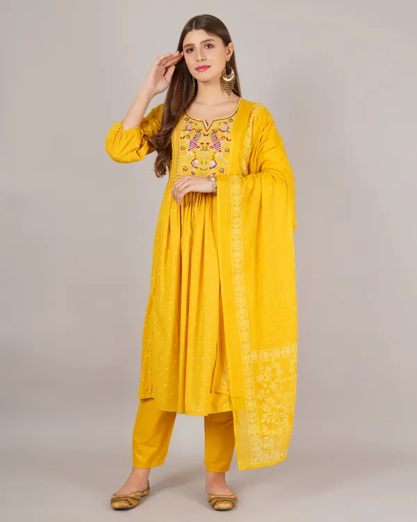 Musturd_Yellow_Pure_Cotton_3_Pc_Kurta_Set