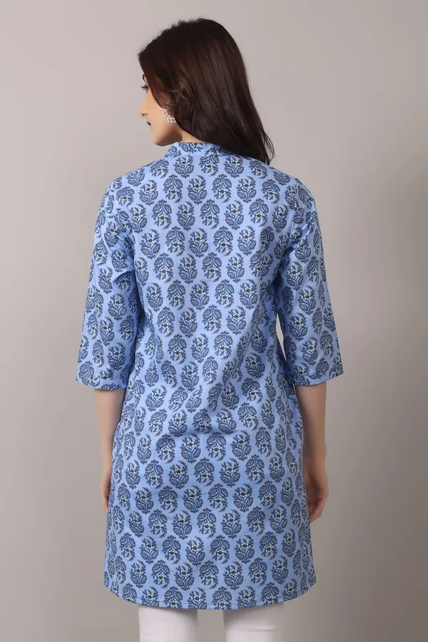 Blue_Cotton_Short_Kurta