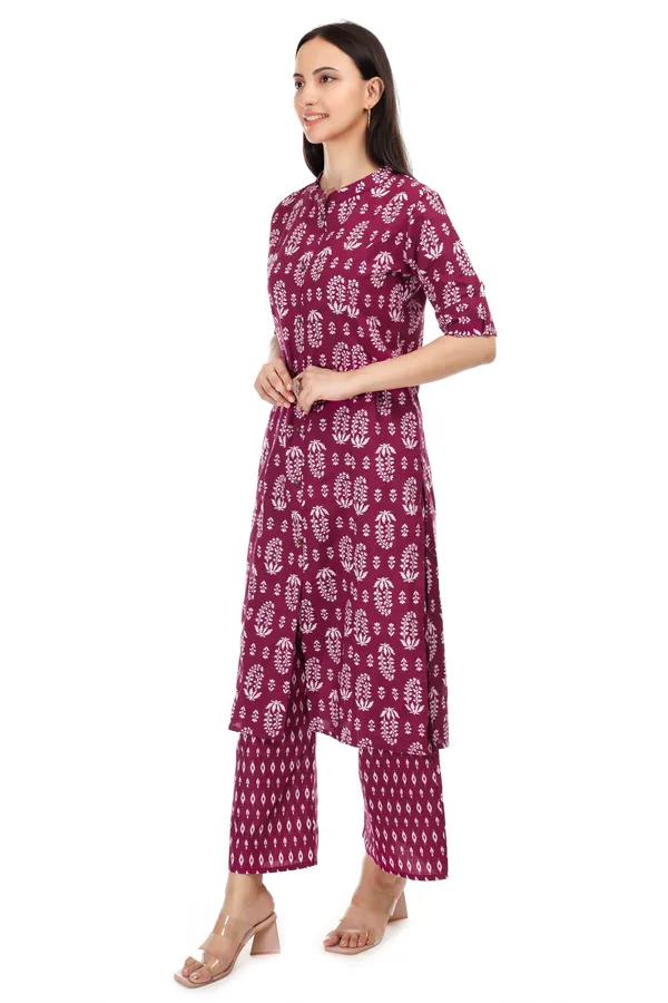 Wine_Pure_Cotton_Co-Ord_Set