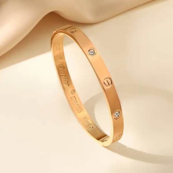 American_Diamond_Rose_Gold-Plated_Cuff_Bracelet,_Stainless_Steel_Bangle_Bracelet_With_Cubic_Zirconia/Cz_For_Women_&_Girls,_Openable_Bracelet_With_Magnetic_Lock,_Valentine'S_Day_Gift
