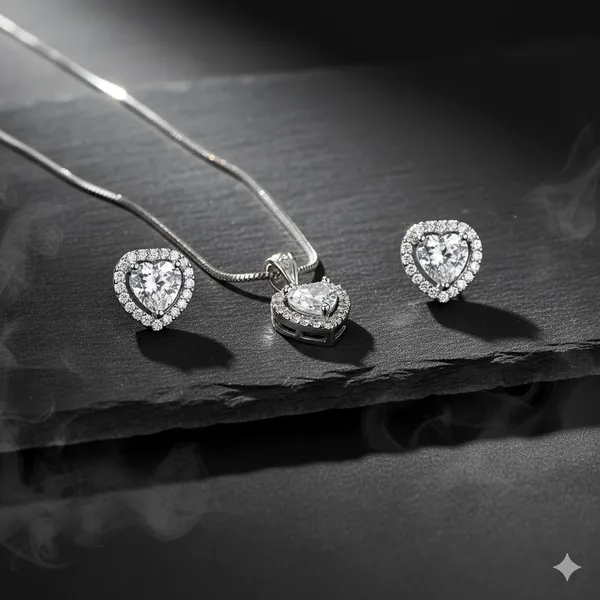 Gold_&_Silver_Almaha_Aura_Jewelry_Luxury_Ad_With_2_Earrings_Design_With_Princess_Cut_Round_Heart_And_Oval_Pendant_Gift_Set_For_Women