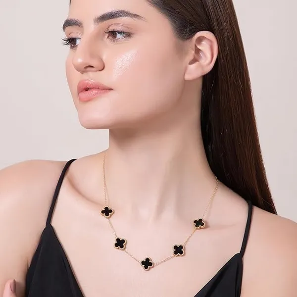 Almaha_Aura_Clover_Anti_Tarnish_Bracelet_,_Ring,_Earring_and_Necklace_for_Women_Stylish_|_Stainless_Steel_Bracelet_for_Woman_|_Fashion_Jewellery_for_Women_Aesthetic_Accessories_for_Girls