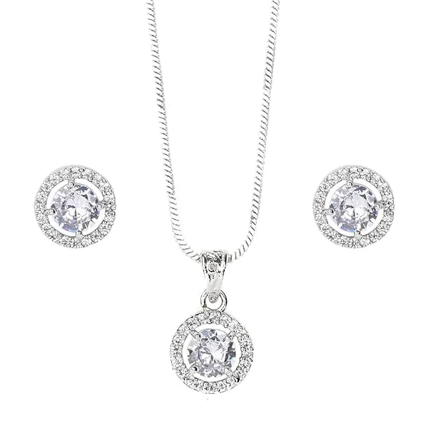 Silver_Gift_Pendant_With_2_Earrings_Design_With_Princess_Cut_Round_Pendant_Gift_Set_For_Women