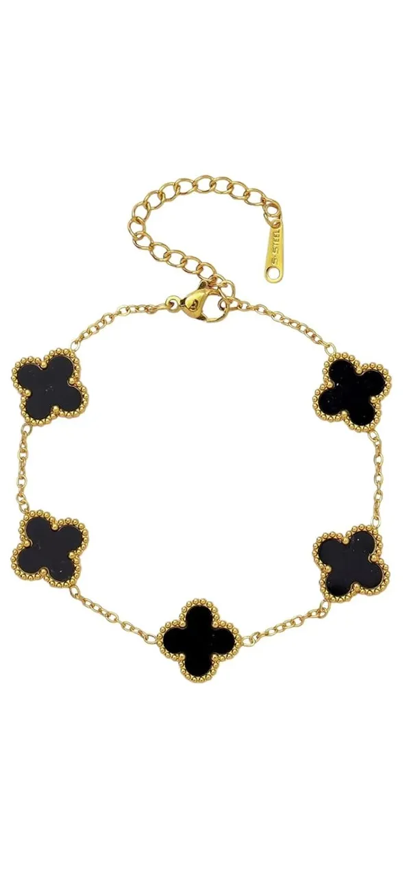 Glod_&_Black_Stainless_Steel_Stylish_Almaha_Aura_Clover_Anti_Tarnish_Bracelet_For_Women