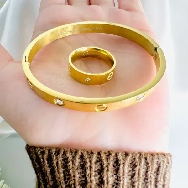 Gold_Cartier_Combo_Bracelet_And_Ring