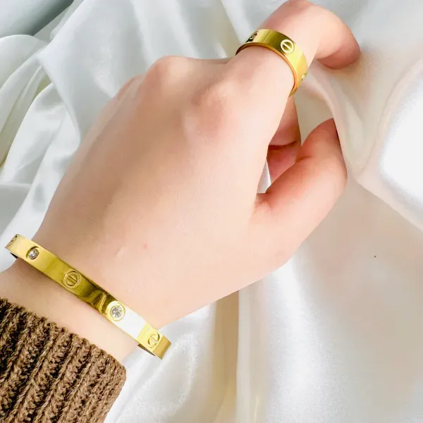 Gold_Cartier_Combo_Bracelet_And_Ring
