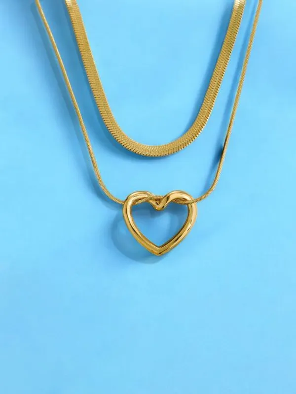 Multicolor_Heart_With_Snake_Chain_For_Women