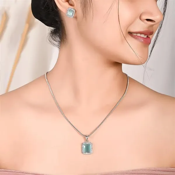 Mint_Green_Sister_Rakhi_Jewelery_Rakshabandhan_Gift_Pendant_With_Earrings_Jewellery_Set_For_Women_&_Girl