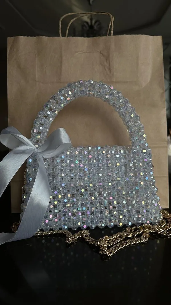 White_Shiny_crystal_bag