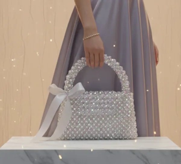 White_Shiny_crystal_bag