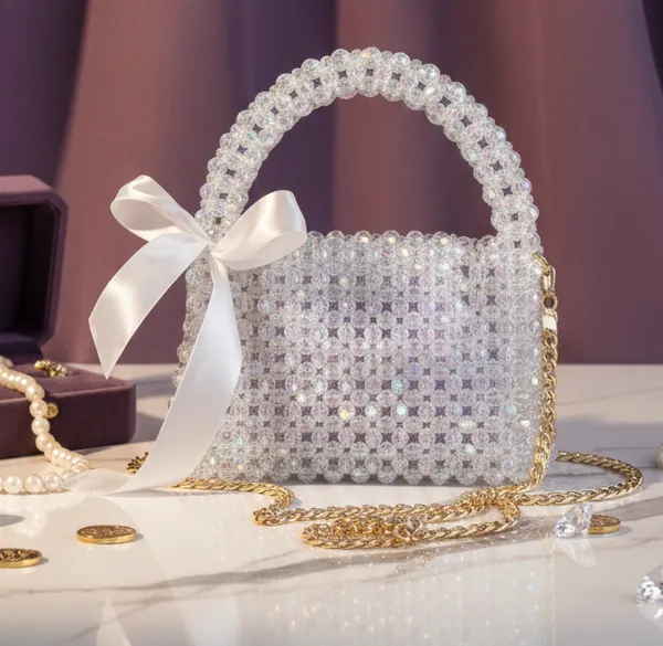 White_Shiny_crystal_bag