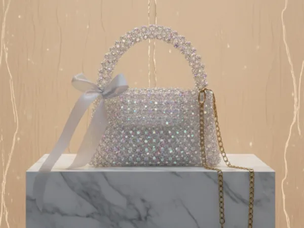 White_Shiny_crystal_bag