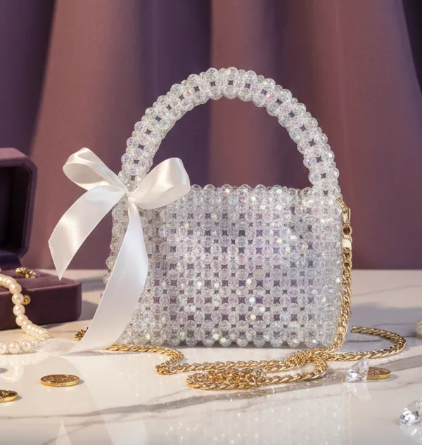 White_Shiny_crystal_bag