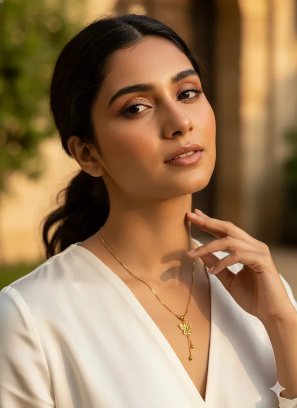 Golden_Sparkle_White_Circle_Necklace_Set_For_Women