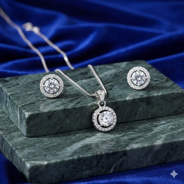 Silver_Gift_Pendant_With_2_Earrings_Design_With_Princess_Cut_Round_Pendant_Gift_Set_For_Women