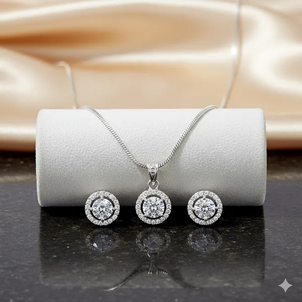 Silver_Gift_Pendant_With_2_Earrings_Design_With_Princess_Cut_Round_Pendant_Gift_Set_For_Women