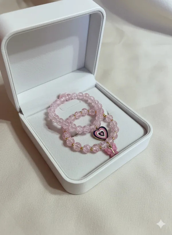 Pink_Heart_And_Butterfly_Charms_Bracelet_For_Women