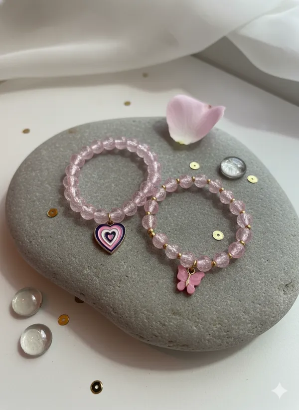 Pink_Heart_And_Butterfly_Charms_Bracelet_For_Women