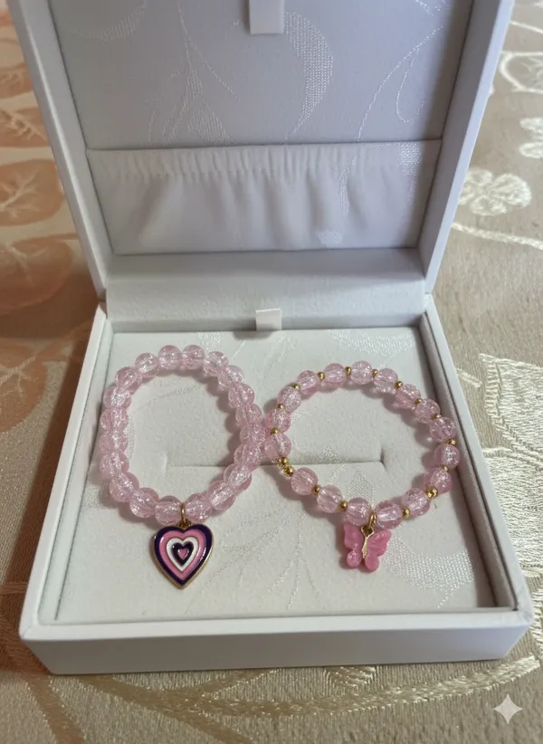 Pink_Heart_And_Butterfly_Charms_Bracelet_For_Women