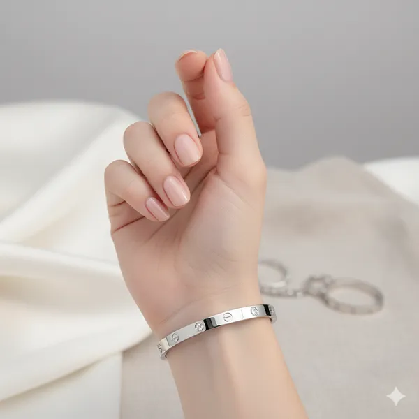 American_Diamond_Silver-Plated_Cuff_Bracelet,_Stainless_Steel_Bangle_Bracelet_With_Cubic_Zirconia/Cz_For_Women_&_Girls,_Openable_Bracelet_With_Magnetic_Lock,_Valentine'S_Day_Gift