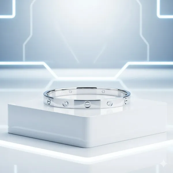 American_Diamond_Silver-Plated_Cuff_Bracelet,_Stainless_Steel_Bangle_Bracelet_With_Cubic_Zirconia/Cz_For_Women_&_Girls,_Openable_Bracelet_With_Magnetic_Lock,_Valentine'S_Day_Gift