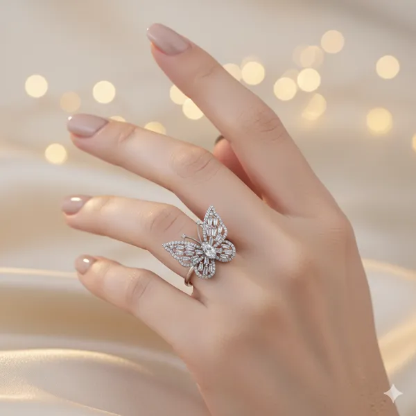 Silver_Jewellery_Butterfly_Design_Stainless_Steel_Studded_Romanti_friend_Promise_Ring_Gift_For_Women_&_Girls