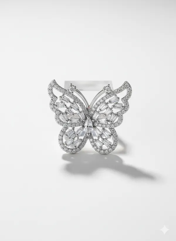 Silver_Jewellery_Butterfly_Design_Stainless_Steel_Studded_Romanti_friend_Promise_Ring_Gift_For_Women_&_Girls