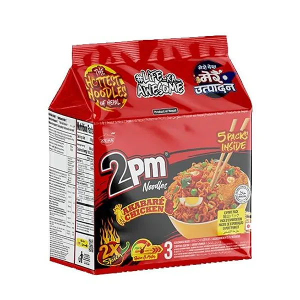 2_Pm_Noodles_Akabare_Chicken_2X_Spicy_Mild_To_Wild_Friends_And_Nepali_Noodle_100G,X5_Pack_Pack_Of_5