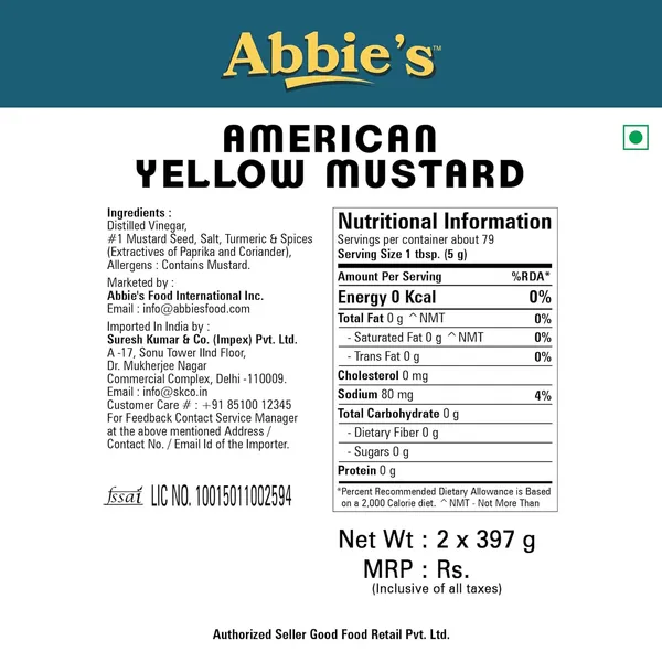 Abbie'S_Squeeze_Yellow_Mustard,_794_G_X_2_Pack_Of_2
